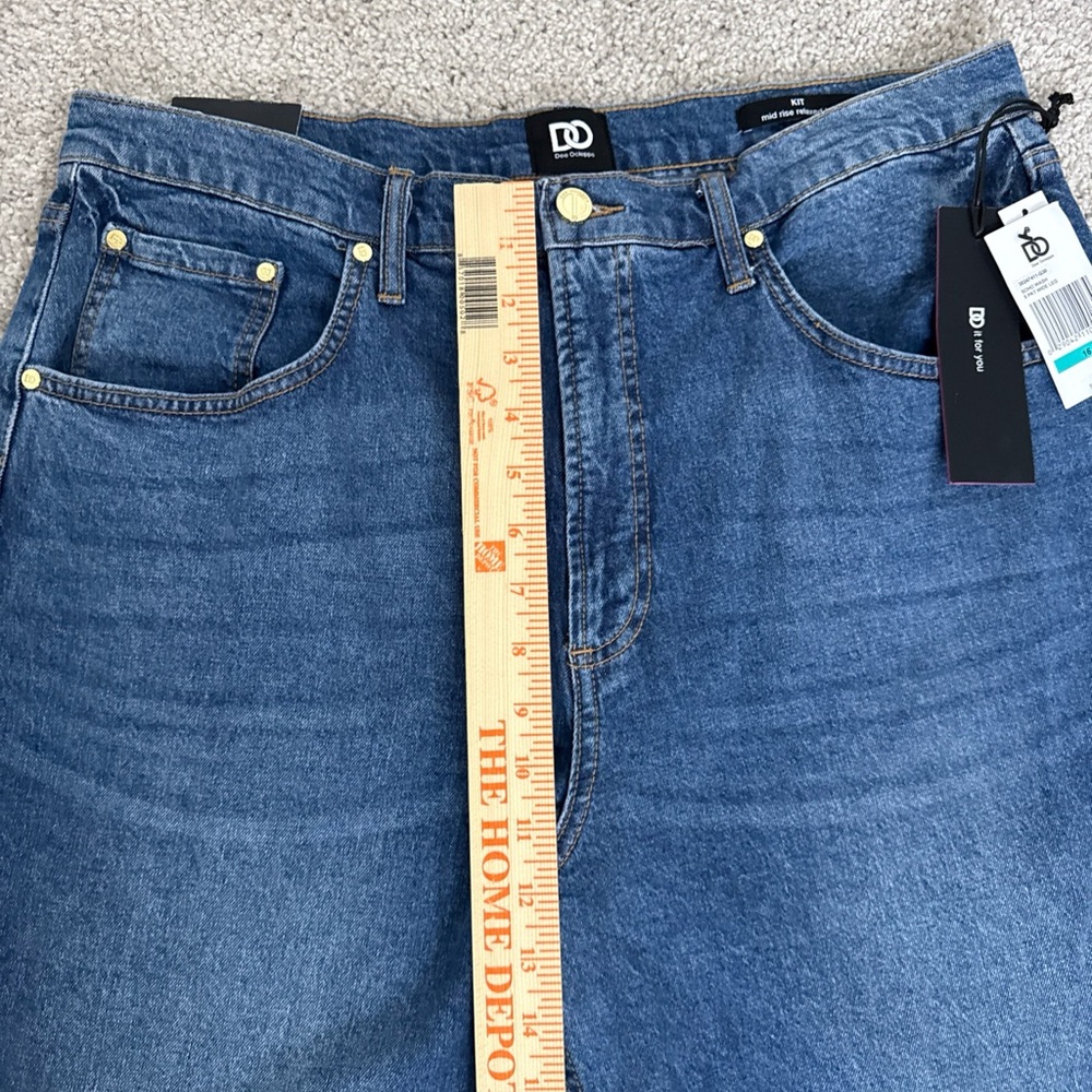 NWT DO Dee Ocleppo Jeans Mid Rise Wide Leg Mid Wash Size 16 Cool Girl Old Money - Picture 13 of 13